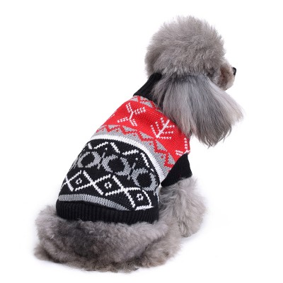 European Style Geometric Pattern Knitted Jumper For Puppy Dog