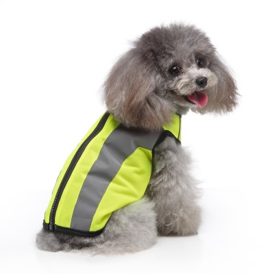 Pet Clothes Night Safety Clothes Noctilucent Reflective Zipper Pet Dog Clothes