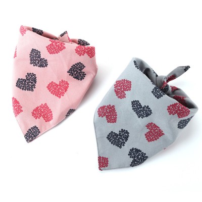 High Quality Two Layers Dog Heart Shape Bandanas