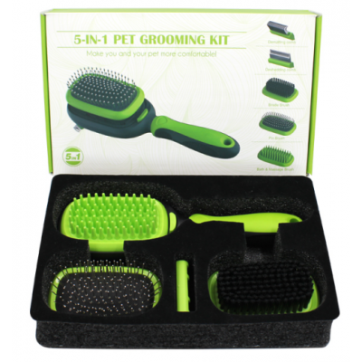 Multi-function Pet Grooming Tools 5-In-1 Pet Grooming Kit 2Sided Pet Grooming Tool for Dogs and Cats