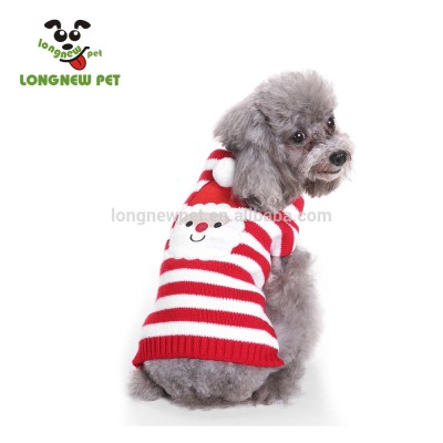 Hot Sales Christmas Dog Clothes Elk Pattern Dog Crochet Red And White Sweater Pet Outfit For Christmas